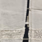 One Pair Of Solid White Curtains w Drawn Thread Lace Inserts 34"x26" Per Panel