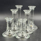 2 Heavy Clear Glass Candlestick Holders Pillar Round Height Choice Poland Vtg