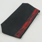 Lancome Black w Red Trim Croc Detail Cosmetic Bag Purse 9" x 4.5" Zipper Closure