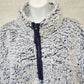 Serra Lady Sherpa Quarter Zip Pullover Coat NWT Large Muffler Pocket Blue Frost