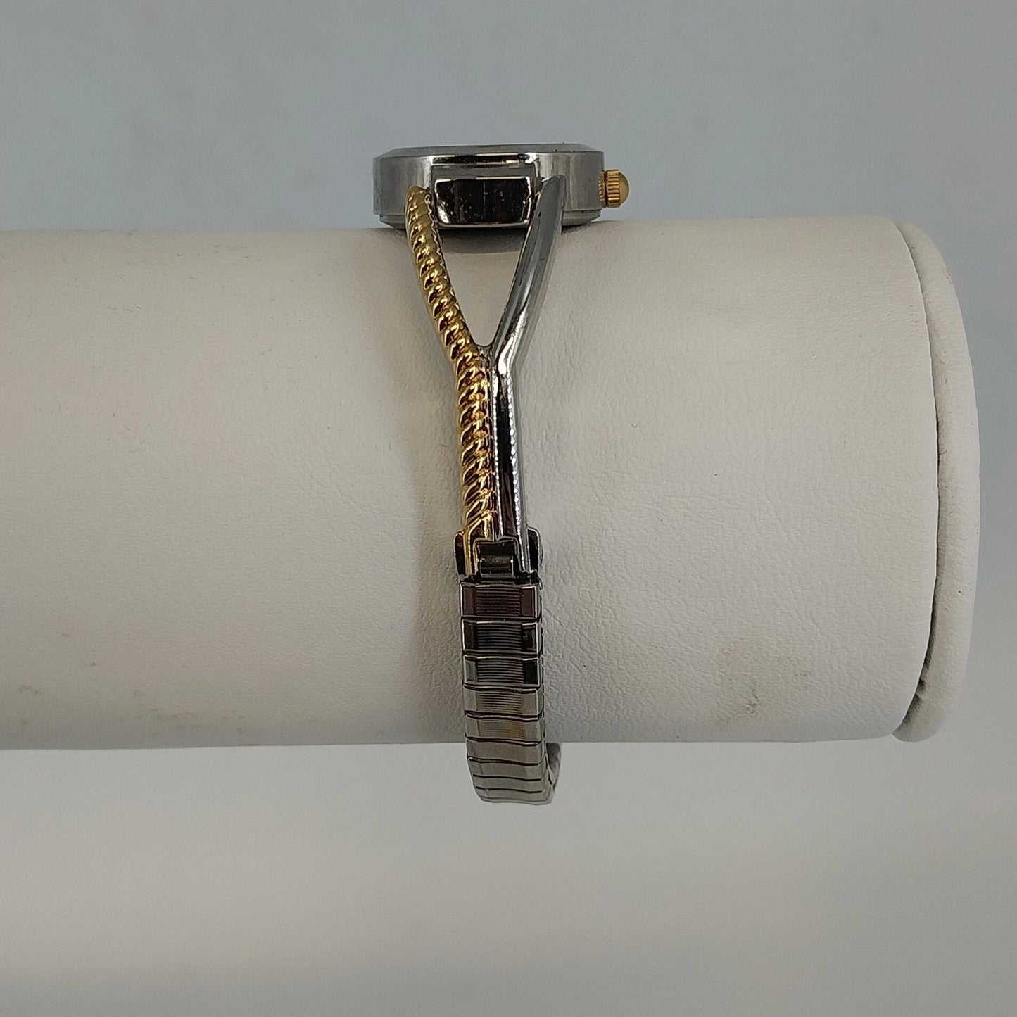 Women's Quartz Watch Two Tone Expansion Band Analog Silver Gold Tone Rope Style