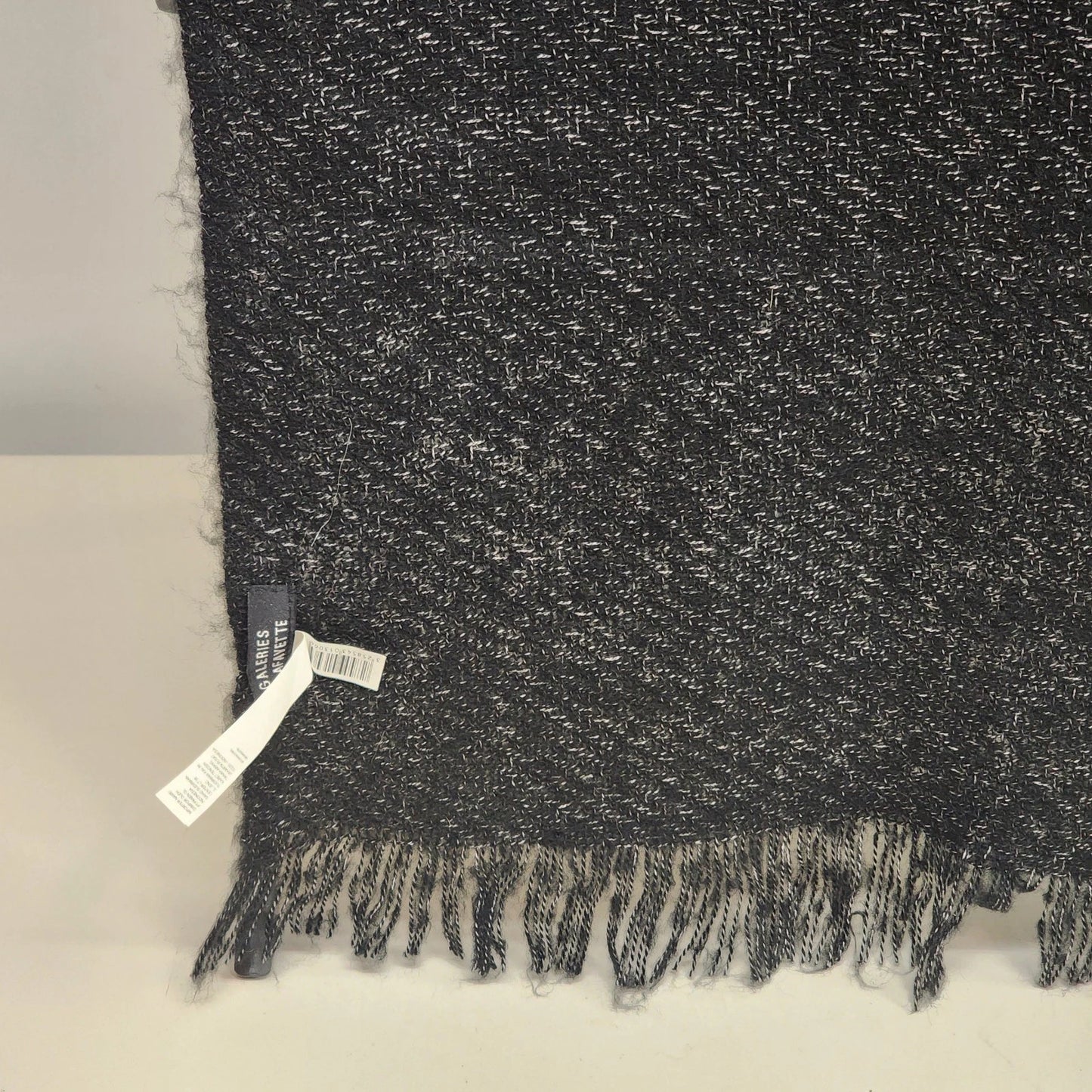 Galeries Lafayette Paris Large Scarf Shawl Black White Oversized Wrap France Vtg