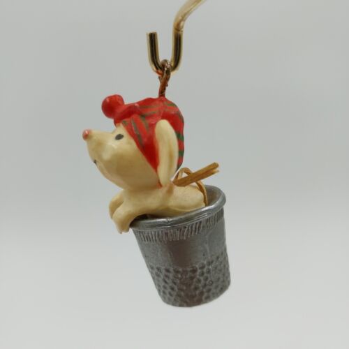 Hallmark 1978 Mouse in Thimble Christmas Ornament Tree Trimmer Collection Vtg