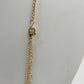 Catherines Gold Tone Teardrop Blue Gem Bead Necklace Lobster Clasp 21" Long