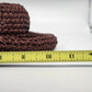 Women's Burgundy Woven Straw Cloche Sun Hat Rolled Brim Open Weave One Size Vtg