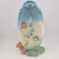 Hull Art Pottery Bow Knot Vase B-9 Blue Pink Floral 1949 Matte 8.5" USA Vintage