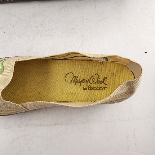 Canvas Beacon Shoes Yellow WaterMelon 10 W Ladies Vintage Wedge NEW Rope Slip-On