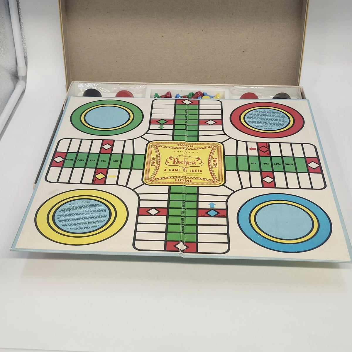 Whitman Pachisi The Game of India Board Game Toy Complete Boxed 1960s Vintage