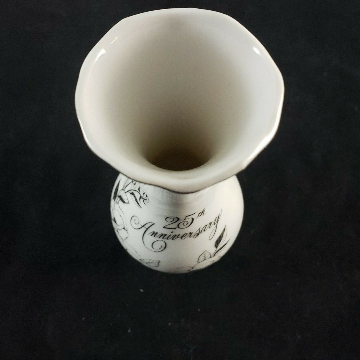 George Good Japan Bud Vase 25th Anniversary White Porcelain 6.5in