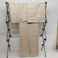 One Pair Khaki Beige Cafe Curtains w Valance Rectangle Geometric Pattern 27"x20"