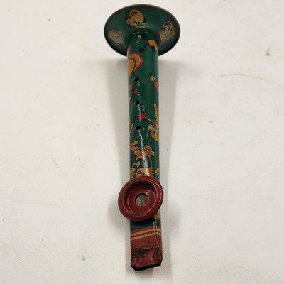 Metal Tin Lithograph Horn Kazoo 6.75" Cartoon Characters Toy Musical Instrument