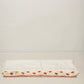 Solid White Twin Flat Sheet and Matching Pillow Case w Red & Yellow Floral Trim