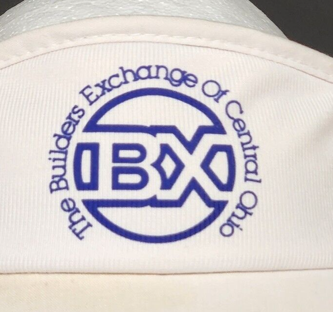 The Builders Exchange of Central Ohio White Visor With Hook and Loop Size Adjust