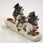 Giftco Glitter Snowmen Skiing Candle Holder Resin Original Box No Taper Candle