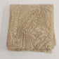 Gold Beige Lace Fabric Tablecloth Cover with Palm Tree Design Motif 34" Square