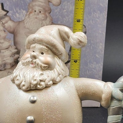 4 Piece Mini Tea Set Cracker Barrel Santa & Snowman Christmas Holiday Glitter