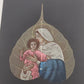 Hand Painted Peepal Leaf Art Mary & Baby Jesus Skeleton Leaf Painting Unframed