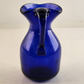 Cobalt Blue Glass Pitcher Heart Shaped Trimmed Rim Handle Vintage Unbranded