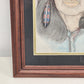 Bruce Heckel Pencil Drawing Native American Feather Earring Signed Art