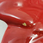 Poinsettia Candy Dish Atlantic Mold Red Green 8" Christmas 1960s Signed Vintage
