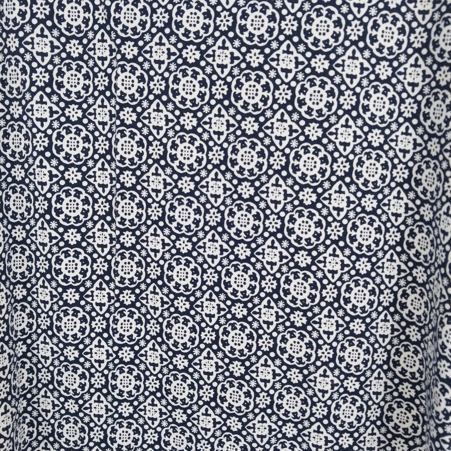 Talbots Pull-On Maxi Skirt Blue White Medallion Print Women's Medium Petite MP