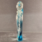 Dual Angel & Heart Murano Glass Sculpture Blue and Clear 11.5" Wide x 10" High