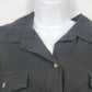 White Stag Women XL 16-18 Black Cotton Stretch Button Front Roll Tab Sleeve Top