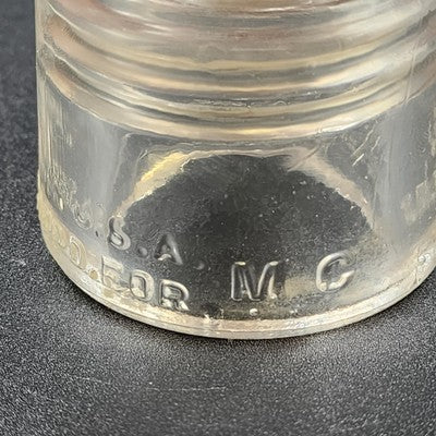 Pyrex MC Clear Glass Electrical Insulator 2.5"x4" Reg US Pat USA