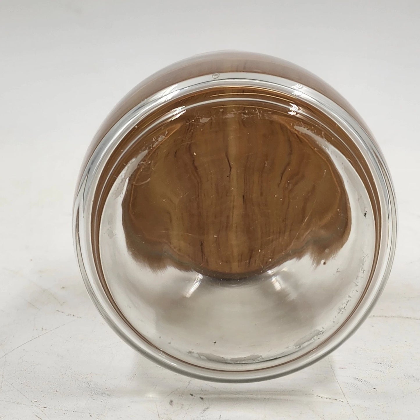 Clear Glass Storage Jar Teak Mushroom Wood Lid Airtight Rubber Seal 4"d x 4.5"h