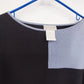 Designers Originals Color Block Top Women XL Black Blue Short Sleeve Cotton