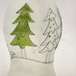 Glass Hurricane Candle Chimney 13"x6" Frosted w Hand Painted Christmas Pine Tree