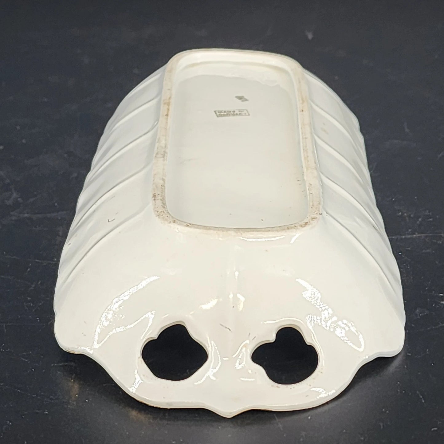 German Porcelain Celery Tray Cobalt Blue Gold Roman Ladies Scene 1900's Antique