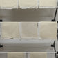 Set of 8 Dinner Napkins in Light Beige Cream w White Lace Edge Trim Linen 15.5"