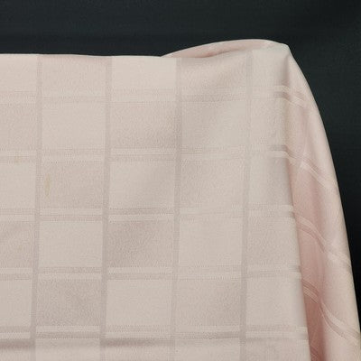 Rose Pink Tablecloth w Square Striped Windowpane Design Overlock Hem 51" Square