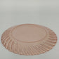 Fortecrisa Pink Swirl Ribbed Glass Dinner Plate 10” MCM Tableware Mexico Vintage