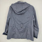 Breckenridge Women's Large Raincoat Blue White Check Hooded Full Zip Snap Jacket