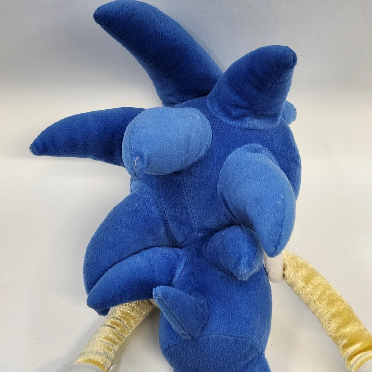 Sonic the Hedgehog Large Blue Plush Gold Arms Belly Stuffed Toy AS IS Repair