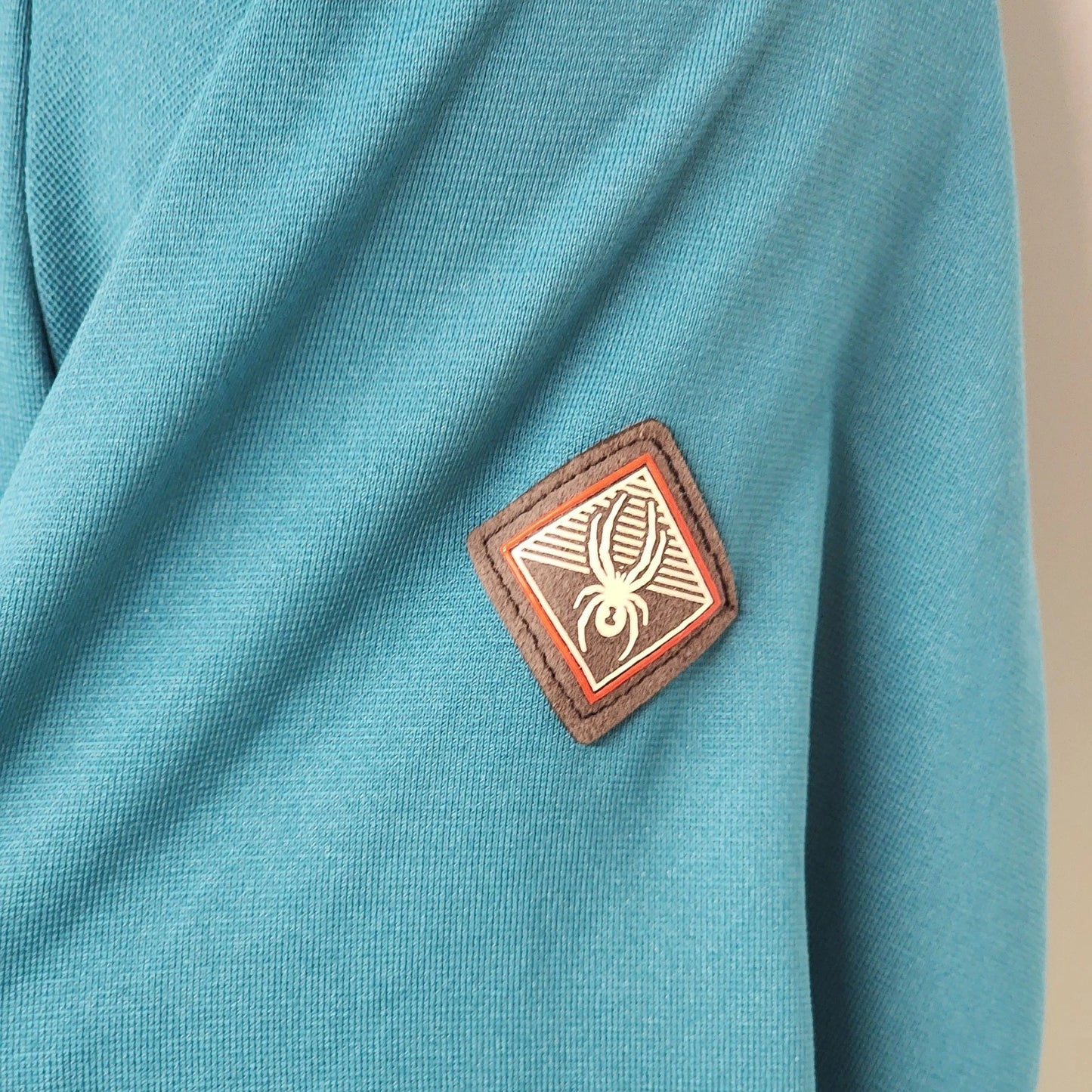 Spyder Activewear 1/4 Zip Pullover Track Jacket women's Large Teal Blue Thailand