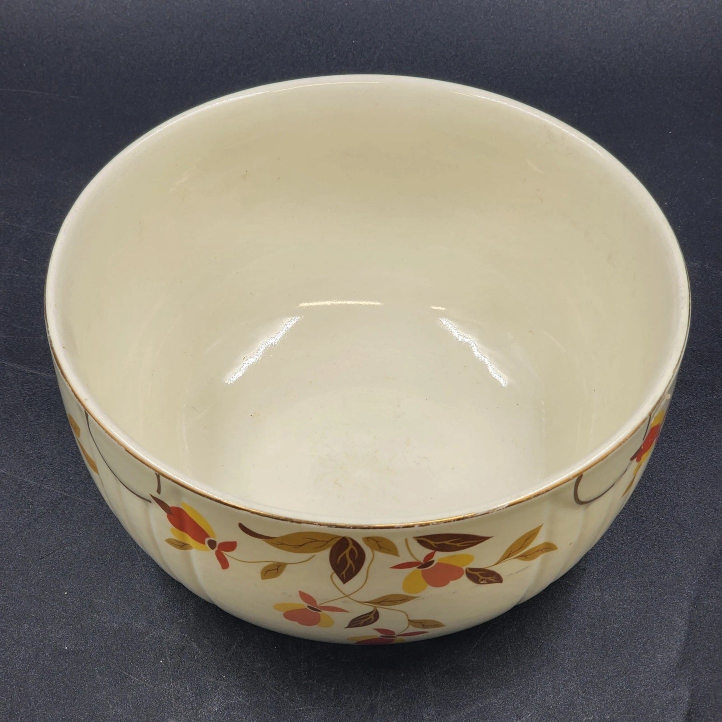 Autumn Leaf Radiance Serving Bowl 3.5 Quart 9" Hall's Superior Jewel Tea MCM Vtg