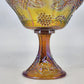 Indiana Glass Harvest Grape Compote Marigold Carnival Pedestal Bowl 8.5" Vintage