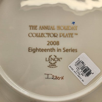 Lenox 2008 Annual Collector Christmas Plate 18th in Series Numbered Winter Home