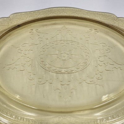 Federal Amber Yellow Depression Glass Patrician Spoke Dinner Plate 11" 1930s VTG