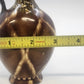 Pottery Pitcher 5" Brown Drip Glaze Hand Applied Floral Art Signed G. Wyand Vtg