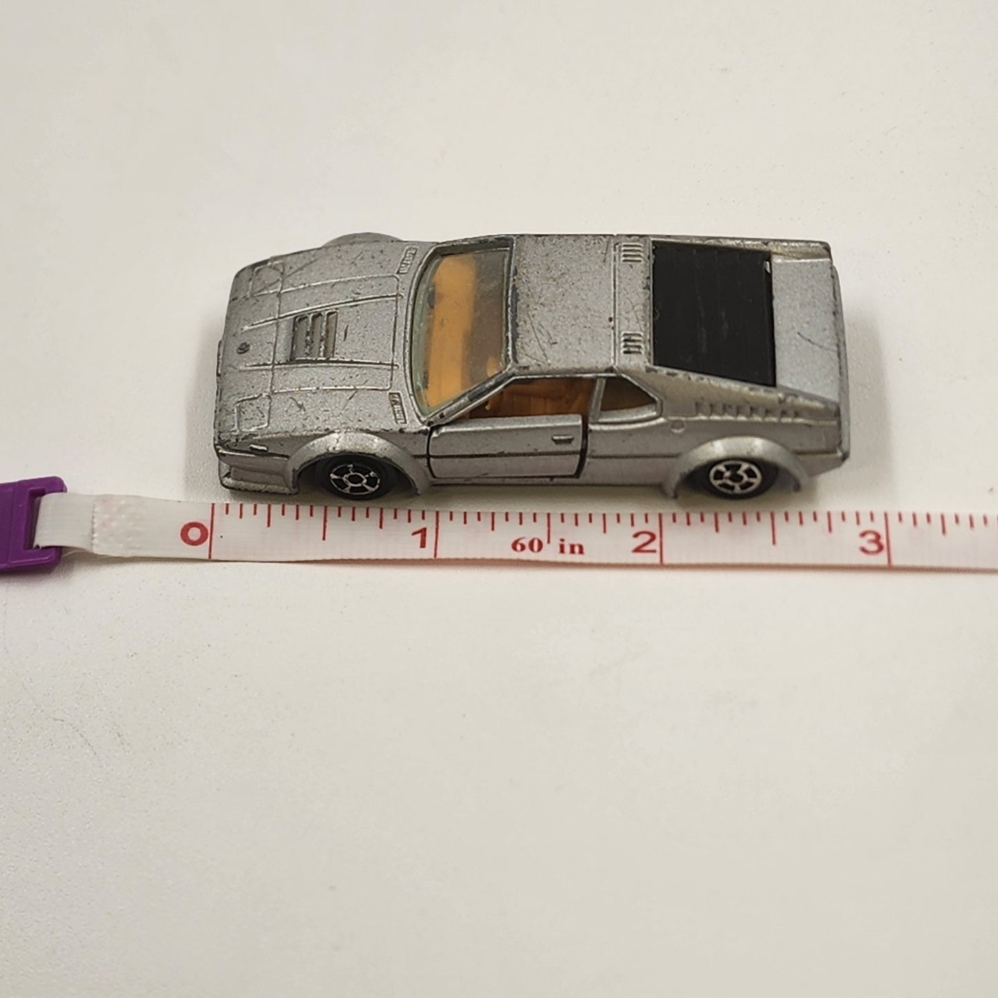 King Star BMW M1 Diecast Car Vehicle 1:60 Scale Silver Gray Toy Collection 1980