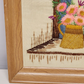 1970s Crewel Thur The Window Finished Framed Needlepoint Picture Vintage Yarn