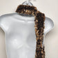 Soft Angel Hair Yarn Scarf Brown Tan Cejon Knit One Size 74" x 8" Women's China