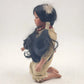 Native American Porcelain Doll Indigenous Girl Kneeling Traditional Dress 12"