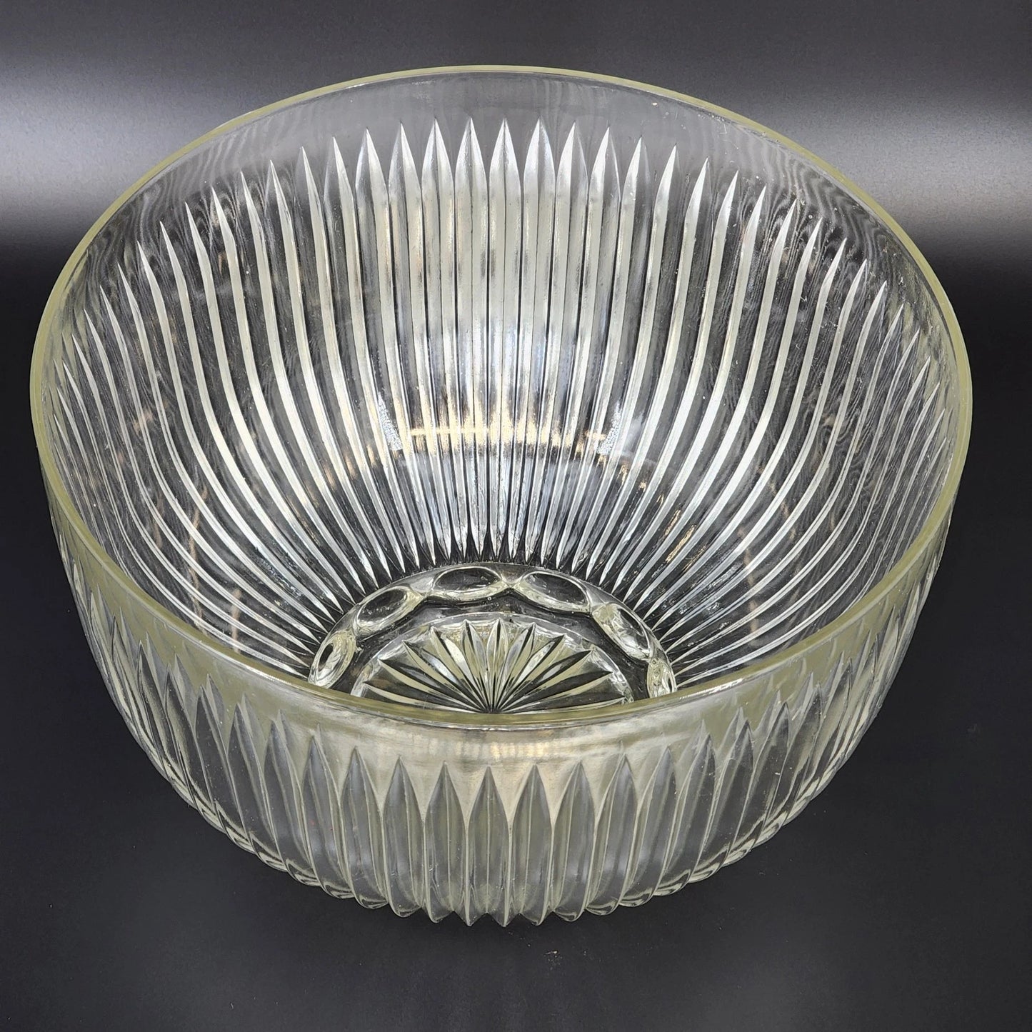 Colony Starlight Glass Punch Bowl 11" with Plastic Ladle 13" Vintage Mid Century