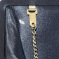 After Five Brand Black Evening Clutch Purse w Gold Rhinestone Clasp Chain Handle