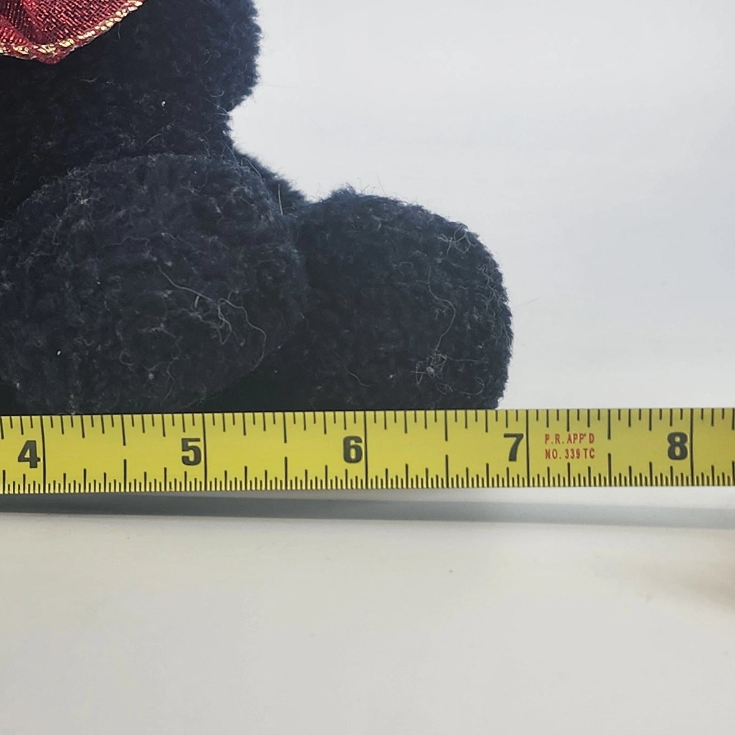 Dakin Black Bear Plush Toy w Red Ribbon Stuffed Animal Classic Vtg Collectible